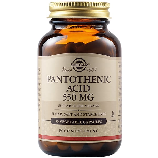 Solgar Pantothenic Acid 550 mg 50V.Caps - Για Αντιμετώπιση Άγχους