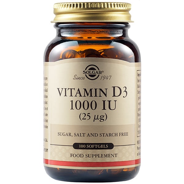 Solgar Vitamin D3 (Cholecalciferol) (25μg) 1000iu 100 - 100 Τεμάχια