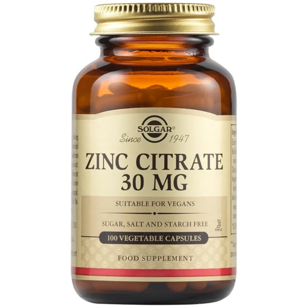 Solgar Zinc Citrate 30mg 100 κάψουλες