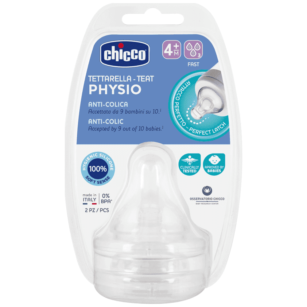 Chicco Physio Θηλές από Σιλικόνη Ροής Φαγητού για 6+ μηνών 2τμχ