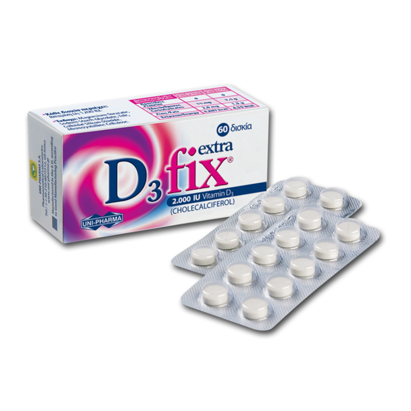 Uni-Pharma D3 Fix 2000 iu 60 Ταμπλέτες