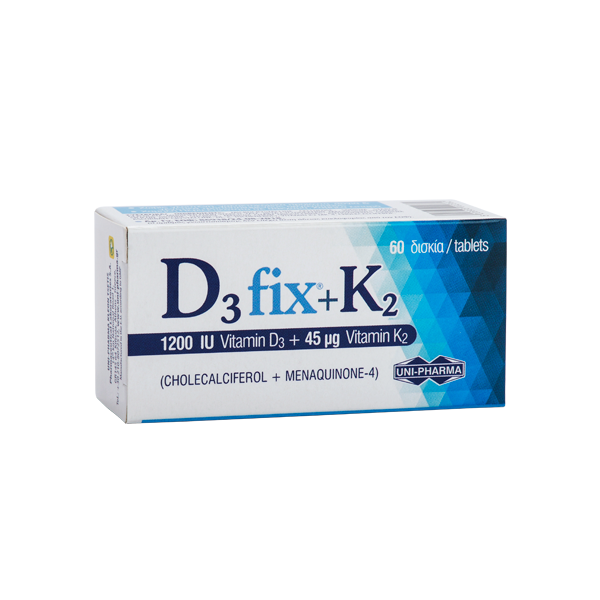Uni-Pharma D3 Fix 1200iu + K2 45mg 60tabs