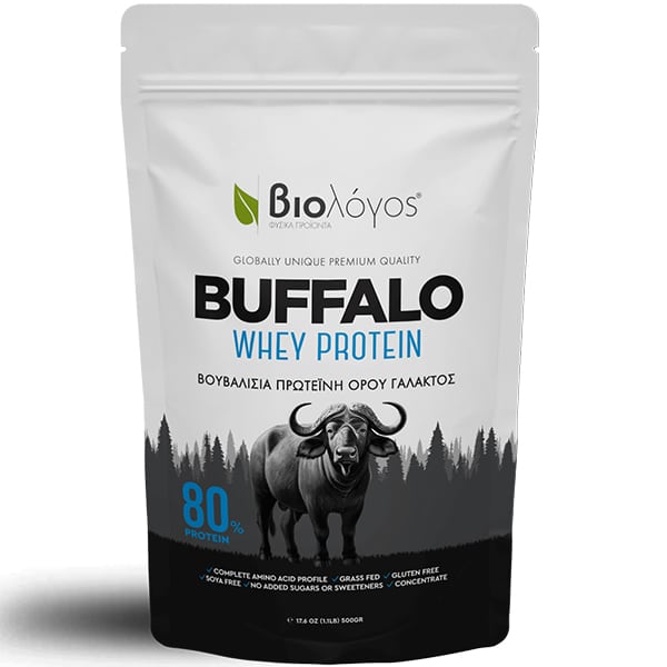Βιολόγος Buffalo Organic Whey Protein 80% - Ορού Γάλακτος με Γεύση Κακάο 500gr