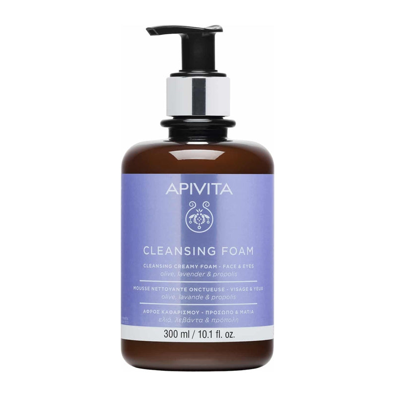 Apivita Cleansing Foam With Olive & Lavender 300ml - για Πρόσωπο και Μάτια