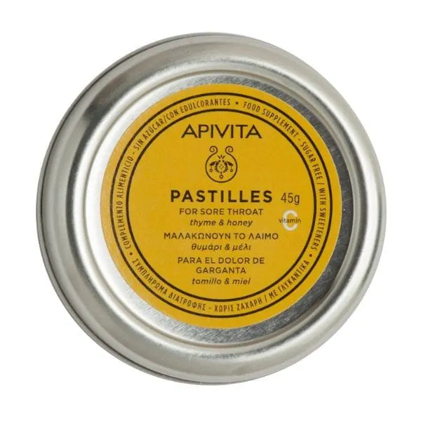 Apivita Pastilles 45gr - Χωρίς Ζάχαρη για τον Πονόλαιμο & τον Βήχα