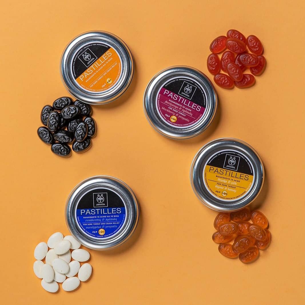 Apivita Pastilles 45gr - Χωρίς Ζάχαρη για τον Πονόλαιμο & τον Βήχα
