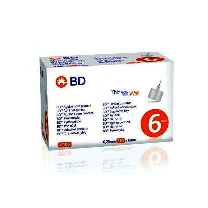 BD Thin Wall Βελόνες Ινσουλίνης 31G 100τμχ