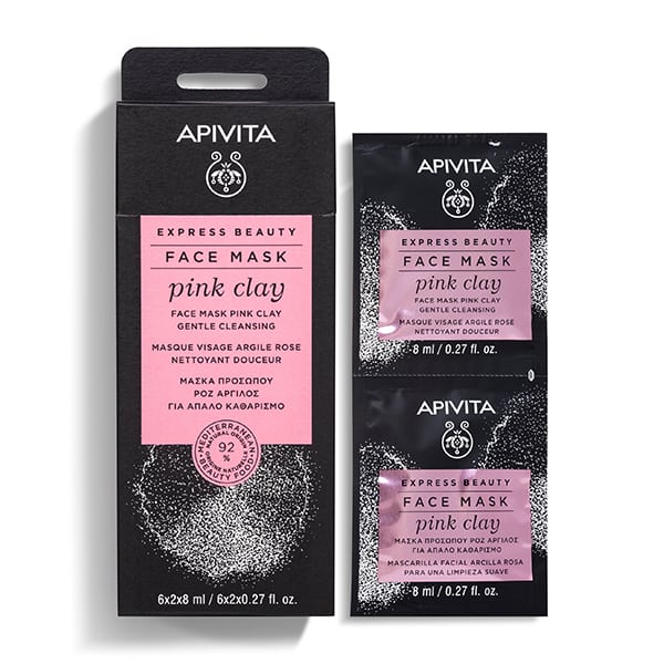 APIVITA EXPRESS BEAUTY ΜΑΣΚΑ ΠΡΟΣΩΠΟΥ ΡΟΖ ΠΗΛΟΣ 2X8ML