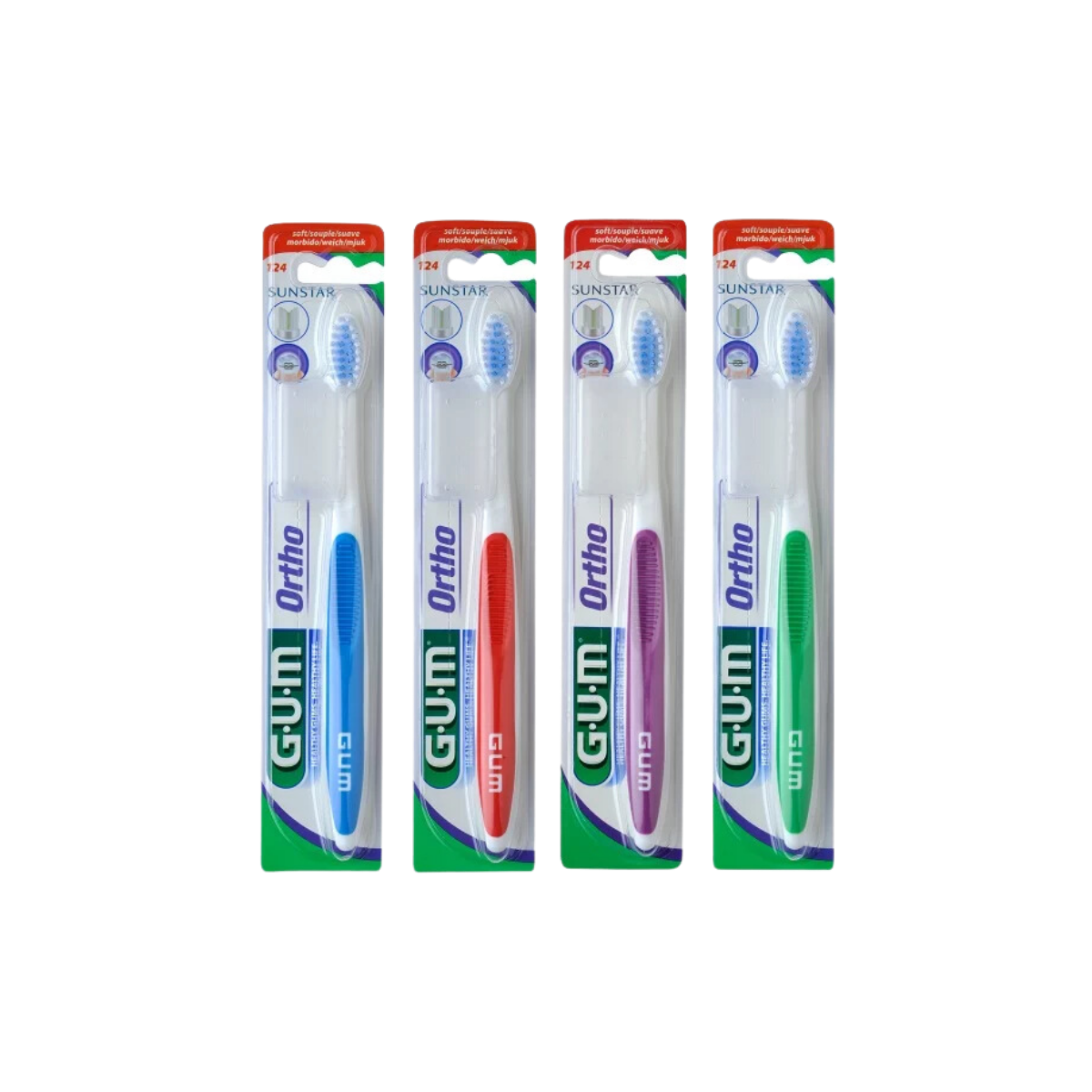 Gum 124 Ortho Soft Οδοντόβουρτσα με Θήκη Προστασίας