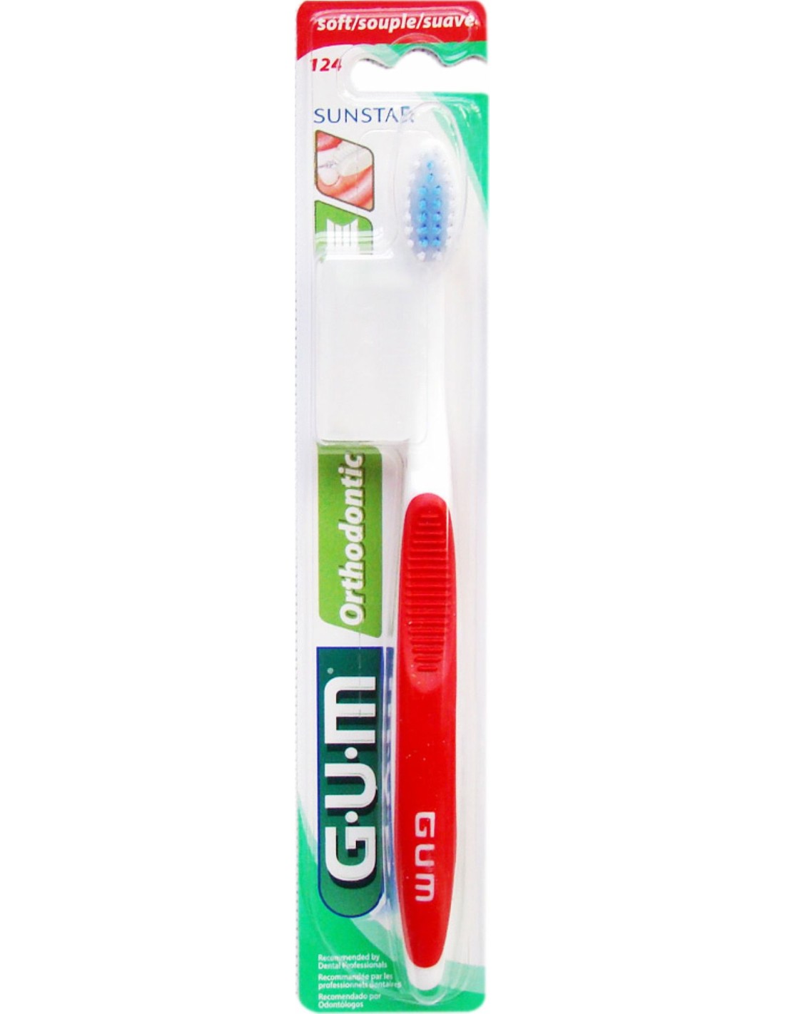 Gum 124 Ortho Soft Οδοντόβουρτσα με Θήκη Προστασίας