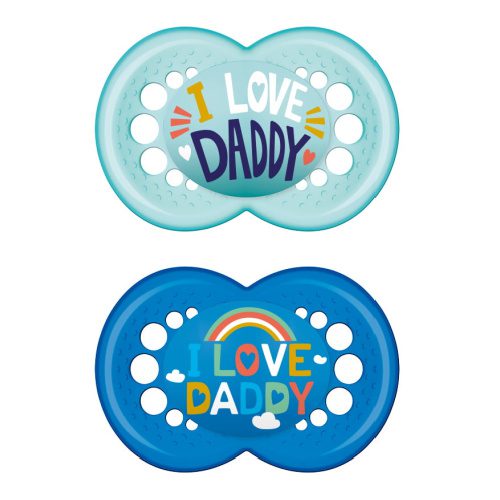 I Love Mummy & Daddy Ορθοδοντική Πιπίλα Σιλικόνης Μπλε 16+ μηνών 2τμχ