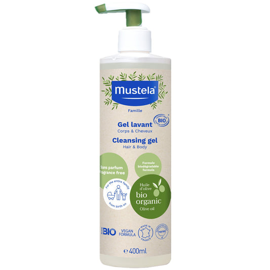 Mustela Bio Organic Cleansing Gel With Aloe & Olive Oil 400ml