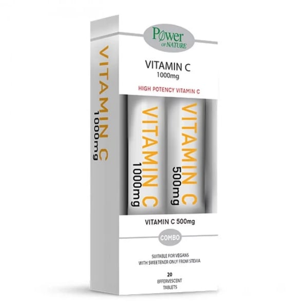 Power Health Vitamin C 1000mg & 500mg 20 + 20 Αναβράζοντα Δισκία