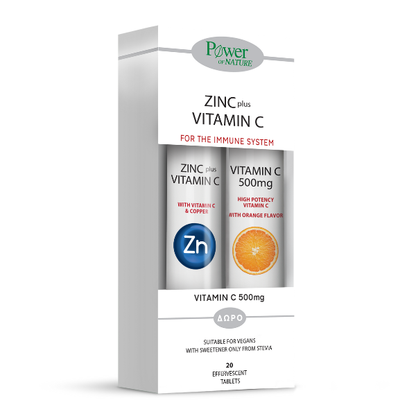 Power Of Nature Zinc + Vitamin C Stevia & Vitamin C 20+20