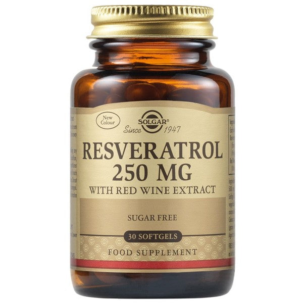 Solgar Resveratrol 250mg 30 Softgels - Με Αντιγηραντική & Αντιοξειδωτική Δράση