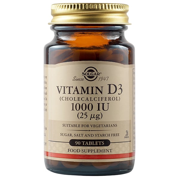 Solgar Vitamin D3 (Cholecalciferol) (25μg) 1000iu 90 Tabs