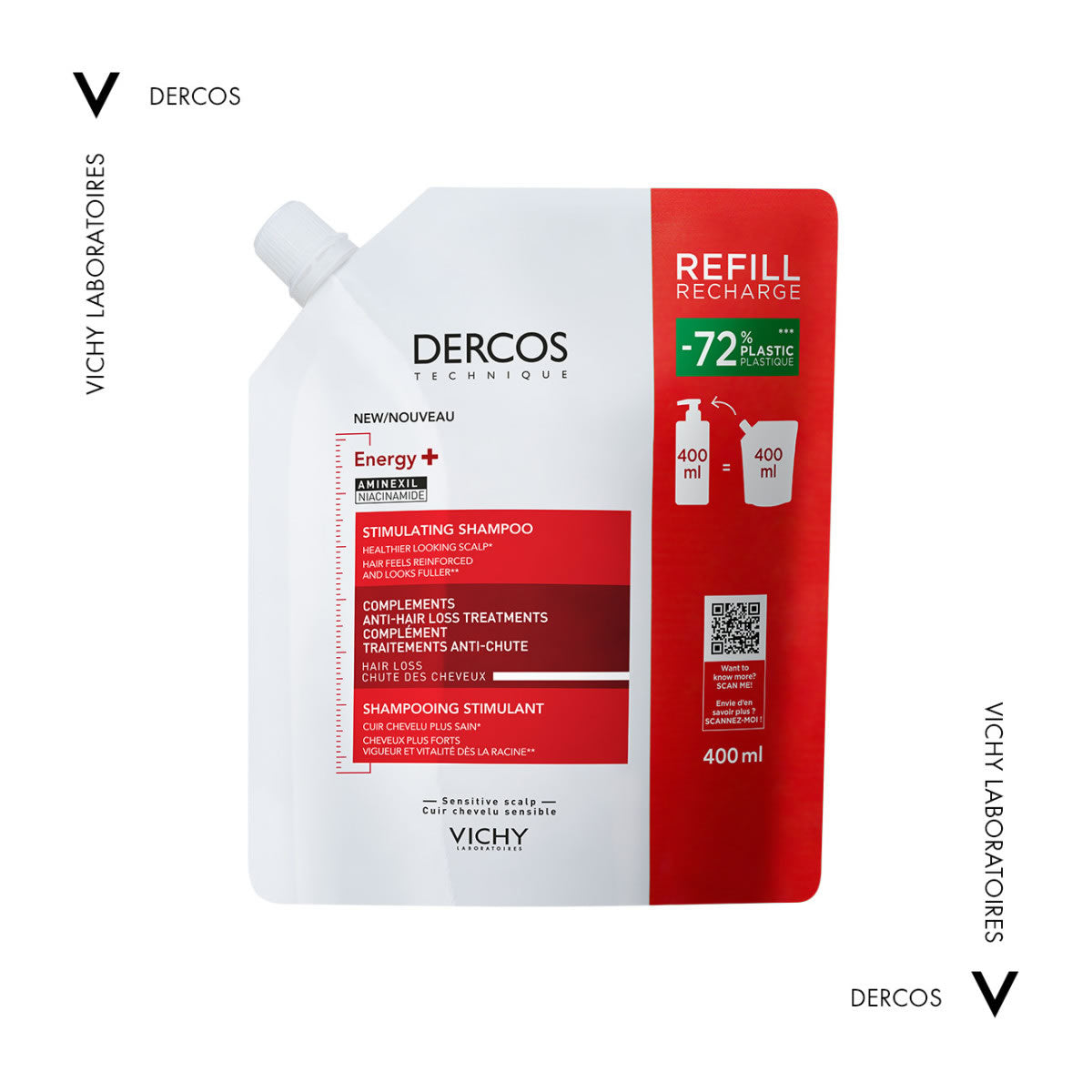 Dercos Energising Shampoo Anti-Ηair Loss με Aminexil - Refill 400ml