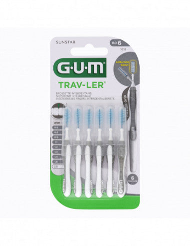 GUM Trav-ler Μεσοδόντια Βουρτσάκια 2mm Γκρι 6τμχ