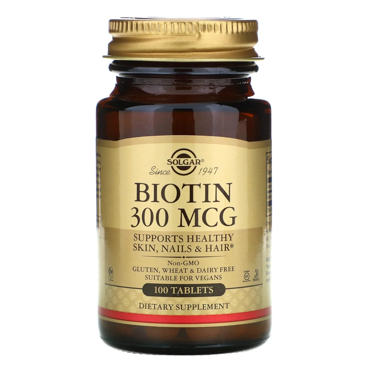 Solgar Solgar Biotin 300μg - 100tabs , για τα Μαλλιά, τo Δέρμα & τα Νύχια