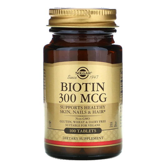 Solgar Solgar Biotin 300μg - 100tabs , για τα Μαλλιά, τo Δέρμα & τα Νύχια