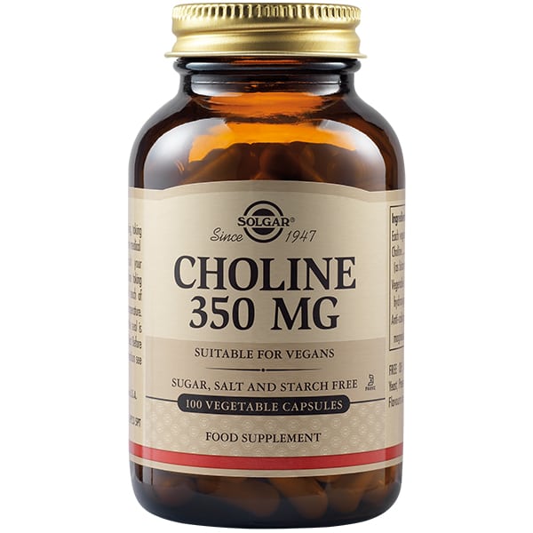 Solgar Choline 350mg 100 V.caps - για Ενίσχυση του Μεταβολισμού