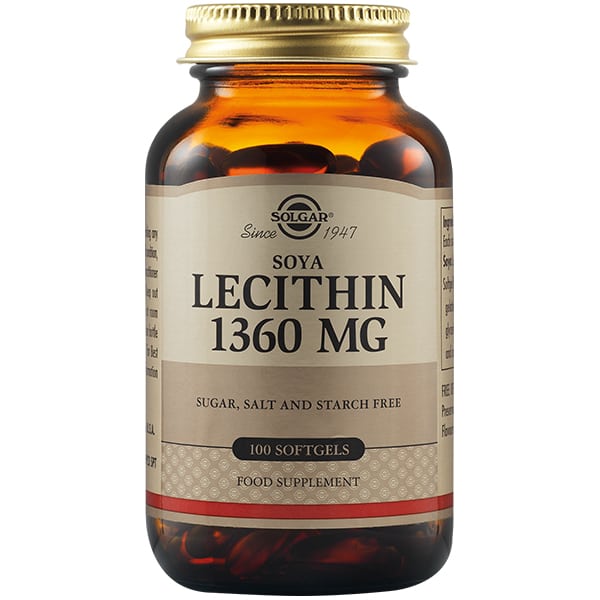 Solgar Lecithin 1360mg 100 μαλακές κάψουλες