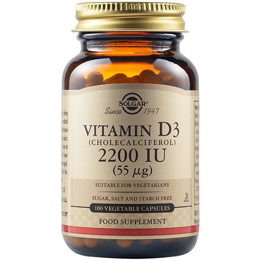 Solgar Vitamin D3 (Cholecalciferol) 2200iu 100v.caps - Ανοσοποιητικού & Υγεία Οστών