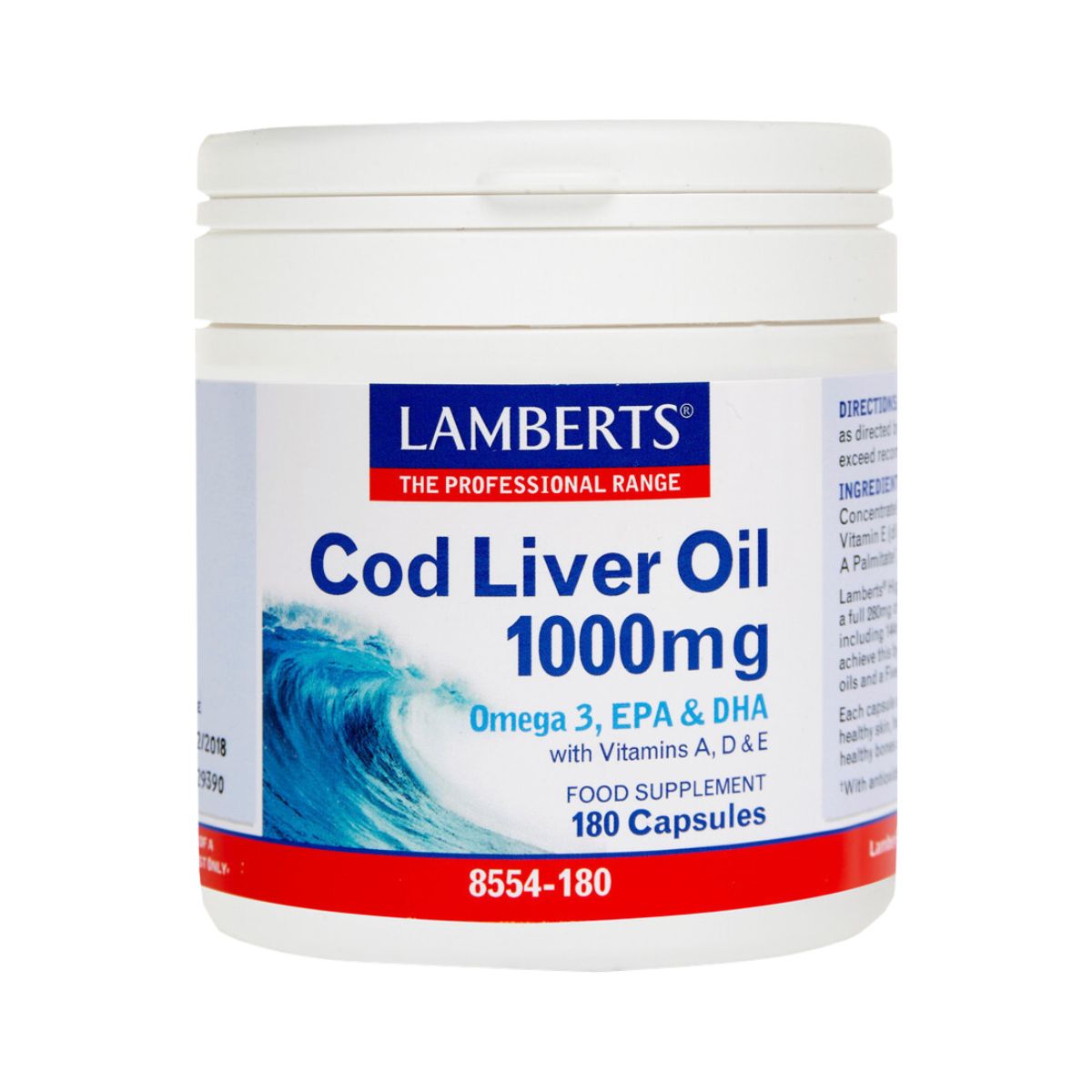 Lamberts Cod Liver Oil 1000mg - 180 Κάψουλες
