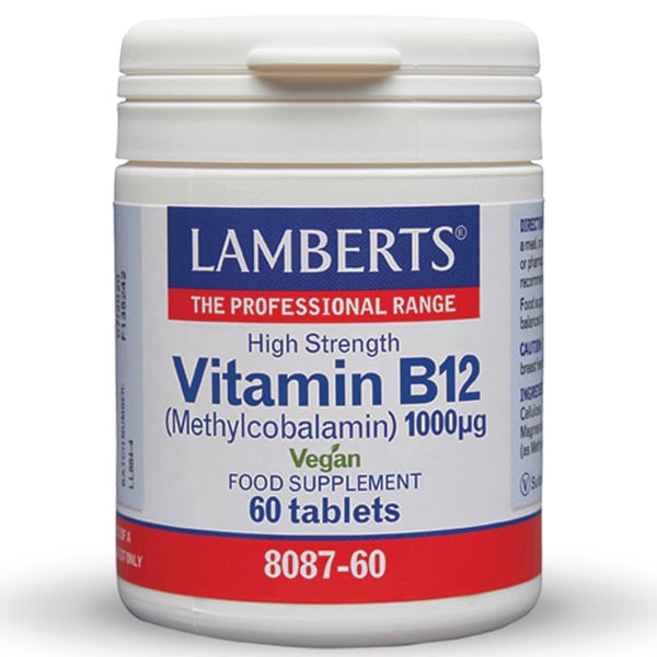 Lamberts Vitamin B12 1000μg - Συμπλήρωμα Διατροφής Βιταμίνης B12, 60 ταμπλέτες