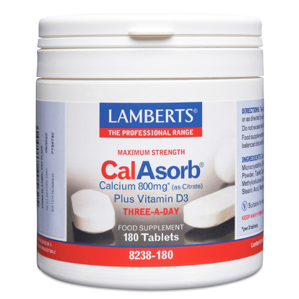 Lamberts CalAsorb Calcium 800mg Plus Vitamin D3 - Υψηλής Απορρόφησης