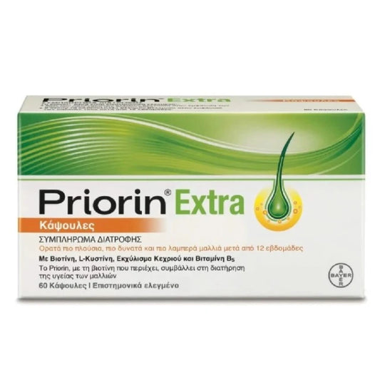 Bayer Priorin Extra Hair loss supplement 60Caps - Κάψουλες κατά της τριχόπτωσης