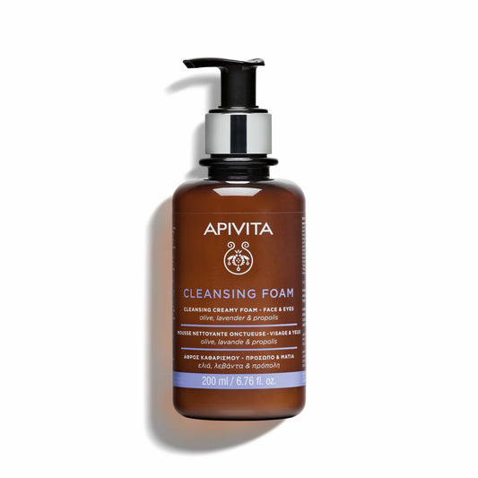 Apivita Cleansing Foam With Olive & Lavender 200ml - για Πρόσωπο και Μάτια