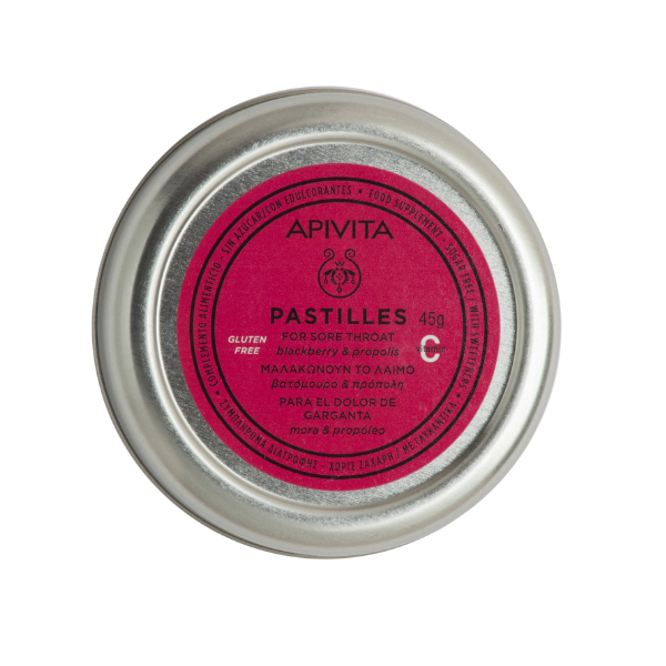 Apivita Pastilles 45gr - Χωρίς Ζάχαρη για τον Πονόλαιμο & τον Βήχα