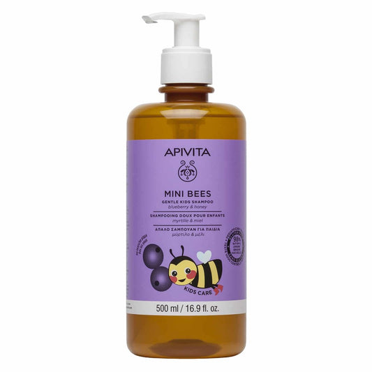 Apivita Mini Bees Kids Shampoo  500ml - Παιδικό Σαμπουάν Με Μύρτιλο & Μέλι