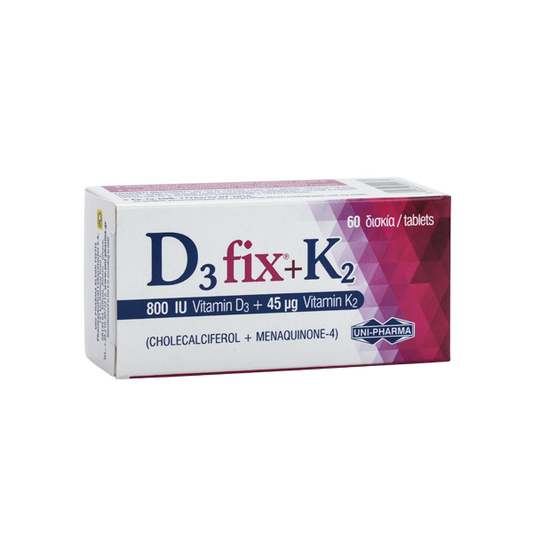 Uni-Pharma D3 Fix 800iu + K2 45mg 60 ταμπλέτες