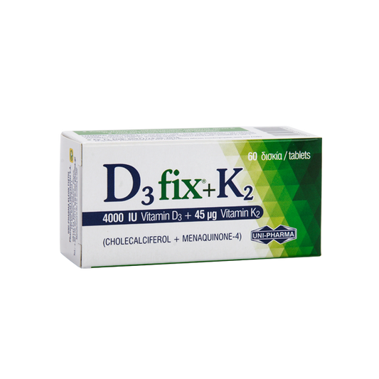 Uni-Pharma D3 Fix 4000iu + K2 45mg 60 Ταμπλέτες