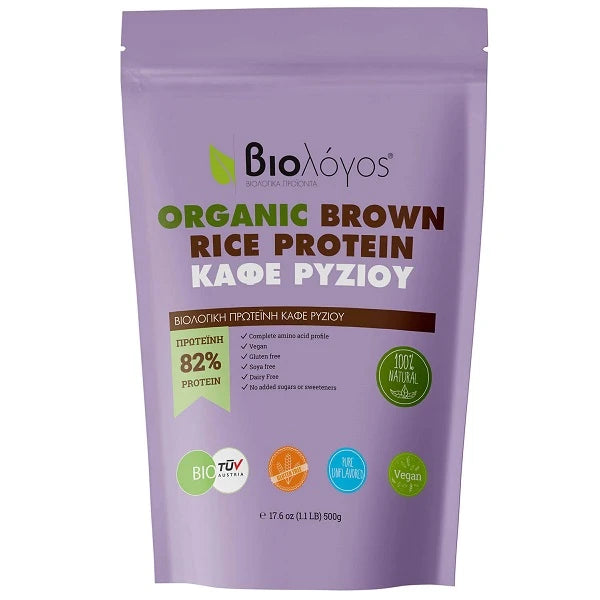 Βιολόγος Organic Brown Rice Protein 80% - Βιολογική Χωρίς Γλουτένη & Λακτόζη 500gr