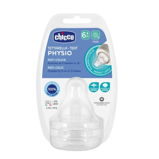 Chicco Physio Θηλές από Σιλικόνη Ροής Φαγητού για 6+ μηνών 2τμχ