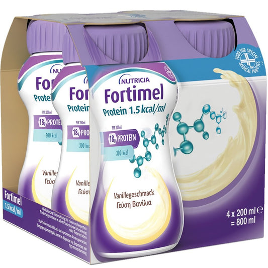 Nutricia Fortimel Protein 1.5 kcal 4 x 200ml - Ειδικό Συμπλήρωμα Διατροφής