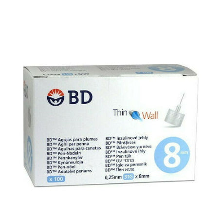 BD Thin Wall Βελόνες Ινσουλίνης 31G 100τμχ