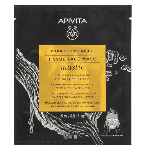 Apivita Express Beauty Mastic Tissue Μάσκα Προσώπου Συσφιγκτικό &amp; Lifting Effect 15ml