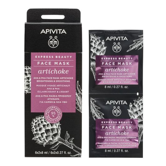 Apivita Express Face Mask Αγκινάρας AHA &amp; PHA 2x8ml