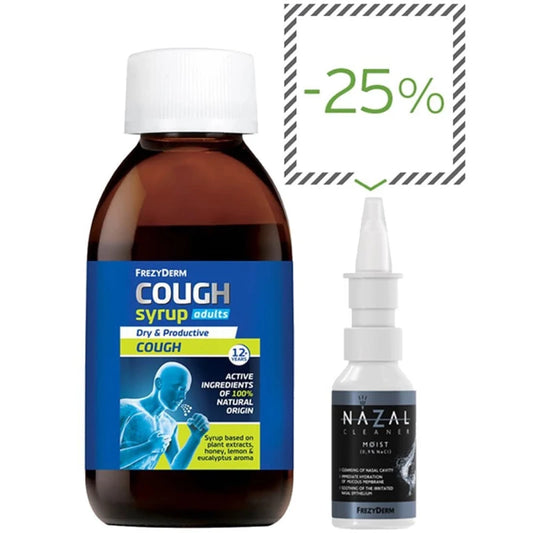 Frezyderm Σιρόπι Σιρόπι Βήχα για Ενήλικες 182gr &amp; Nazal Cleaner Moist 30ml