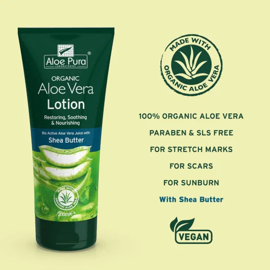 Optima Organic Aloe Vera Lotion Shea Butter & Vitamin E 200ml