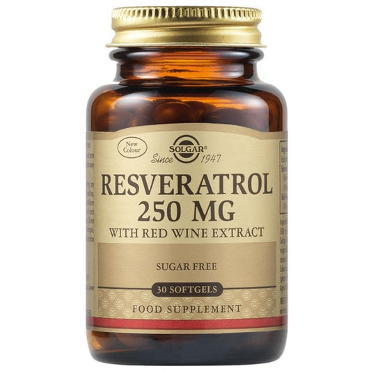 Solgar Resveratrol 250mg 30 Softgels - Με Αντιγηραντική & Αντιοξειδωτική Δράση