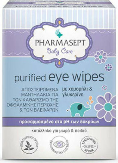 Pharmasept Baby Purified Eye Wipes 10τμχPharmasept Purified Μαντηλάκια για Ερεθισμένα Μάτια & Καθαρισμό 10τμχ